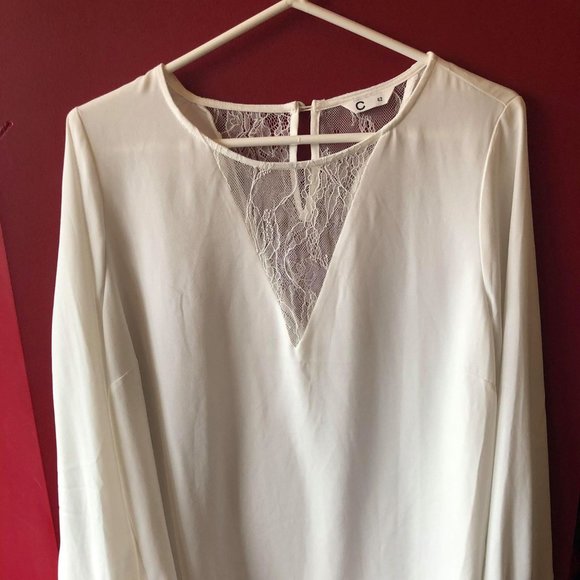 Cubus White Elegant Shirt With Lace - Picture 1 of 8